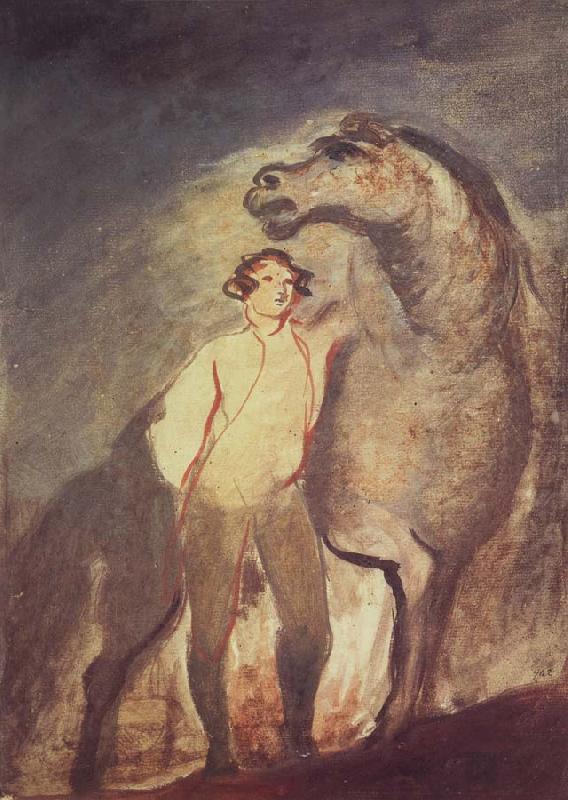 Tempera undated one Standing by a Horse, Sir David Wilkie